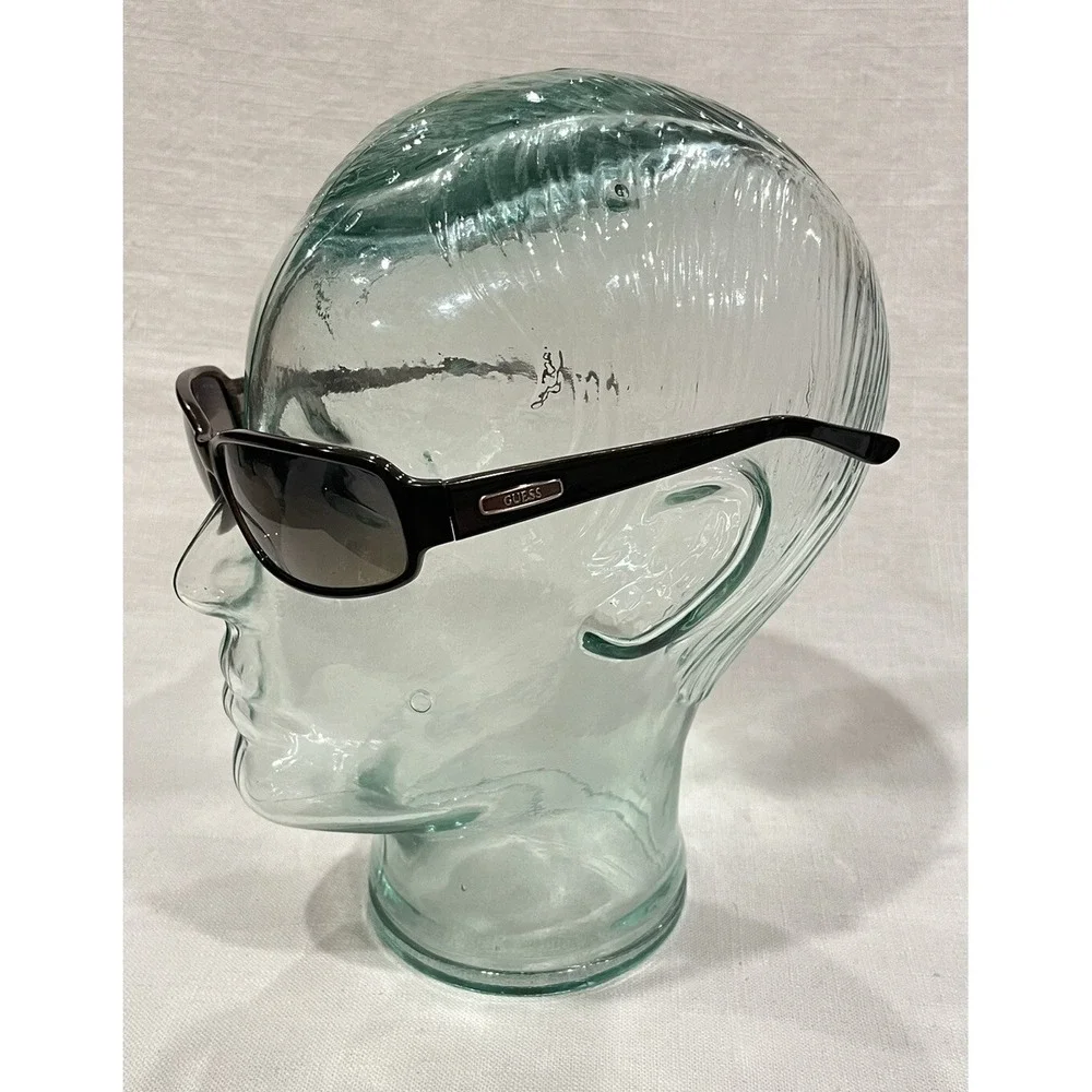 Guess Sunglasses GU‎ 6100 BLKDA-35 Brown Rectangular Frames w/ Blue Brown Lenses